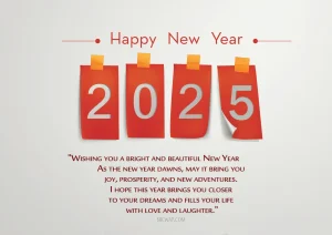 Happy 2025 new year elegant greeting card ^ wishing you a bright and beautiful new year in 2025 as the new year dawns may it bring you joy prosperity and new adventures